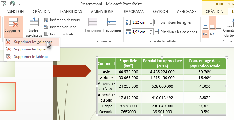 Insérer et formater un tableau